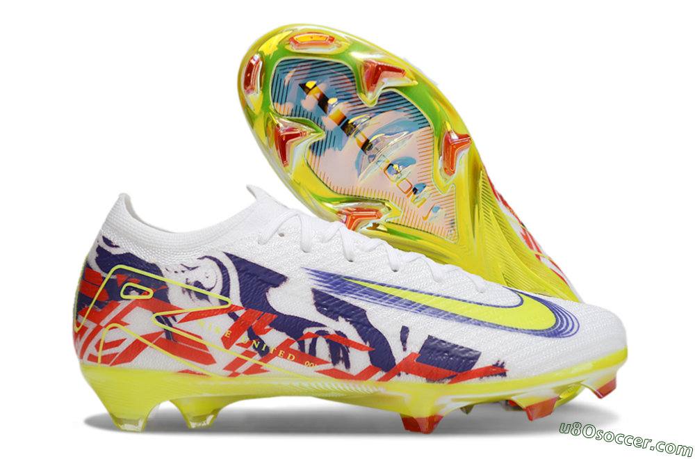 Nike Air Zoom Mercurial Vapor 16 Elite FG Firm Ground Soccer Cleats - White/Blue/Yellow 1