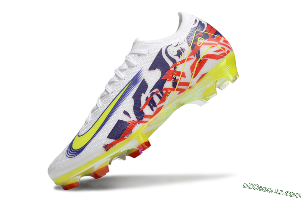 Nike Air Zoom Mercurial Vapor 16 Elite FG Firm Ground Soccer Cleats - White/Blue/Yellow 5