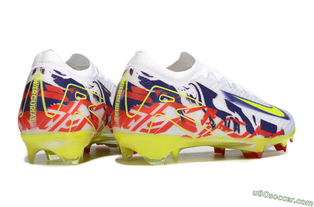 Nike Air Zoom Mercurial Vapor 16 Elite FG Firm Ground Soccer Cleats - White/Blue/Yellow 6