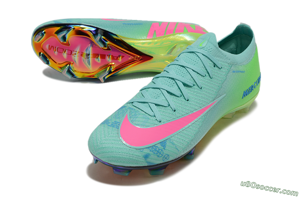 Nike Air Zoom Mercurial Vapor 16 Elite FG Firm Ground Soccer Cleats - Jade/Pink/Blue 3