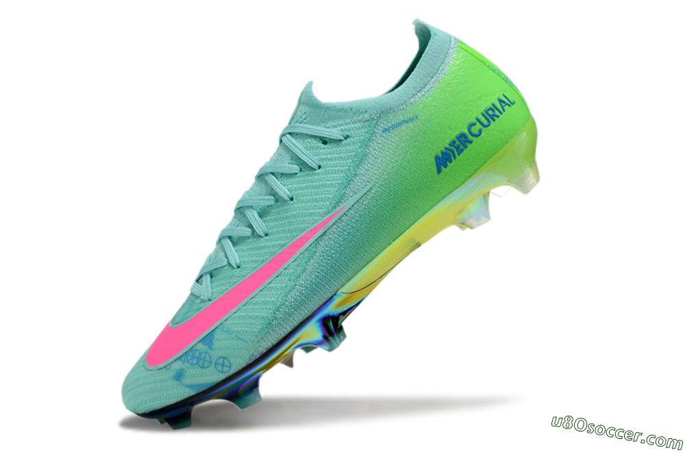 Nike Air Zoom Mercurial Vapor 16 Elite FG Firm Ground Soccer Cleats - Jade/Pink/Blue 6