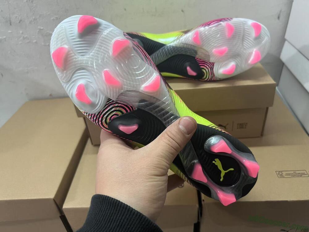 Puma Future 8 Ultimate FG Firm Ground Soccer Cleats - Yellow/Pink/Black