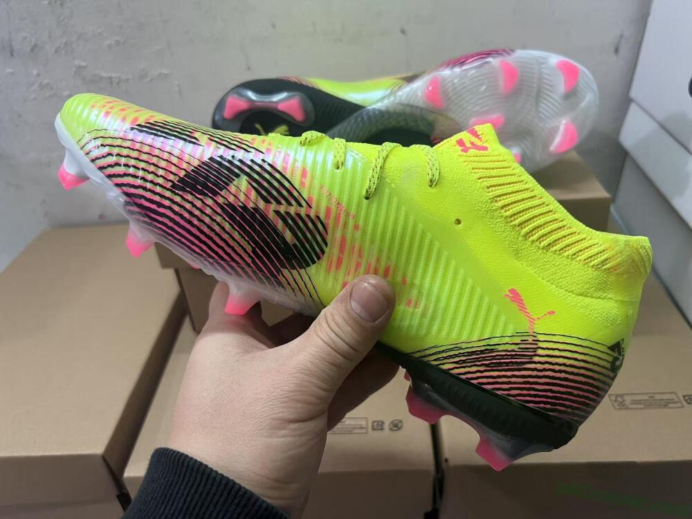 Puma Future 8 Ultimate FG Firm Ground Soccer Cleats - Yellow/Pink/Black