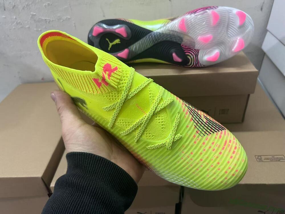 Puma Future 8 Ultimate FG Firm Ground Soccer Cleats - Yellow/Pink/Black