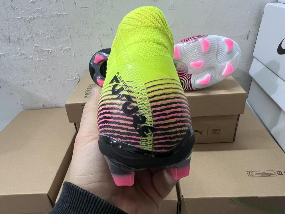 Puma Future 8 Ultimate FG Firm Ground Soccer Cleats - Yellow/Pink/Black