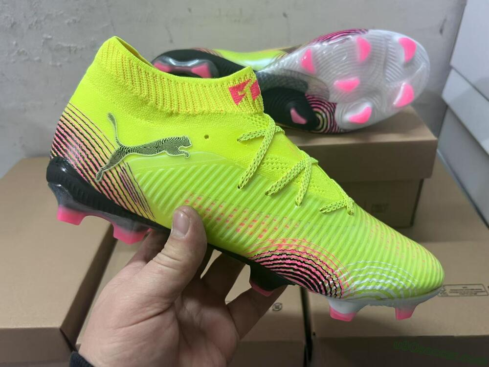 Puma Future 8 Ultimate FG Firm Ground Soccer Cleats - Yellow/Pink/Black