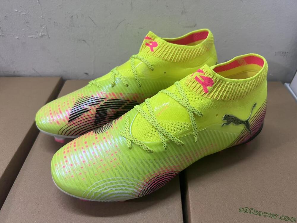 Puma Future 8 Ultimate FG Firm Ground Soccer Cleats - Yellow/Pink/Black