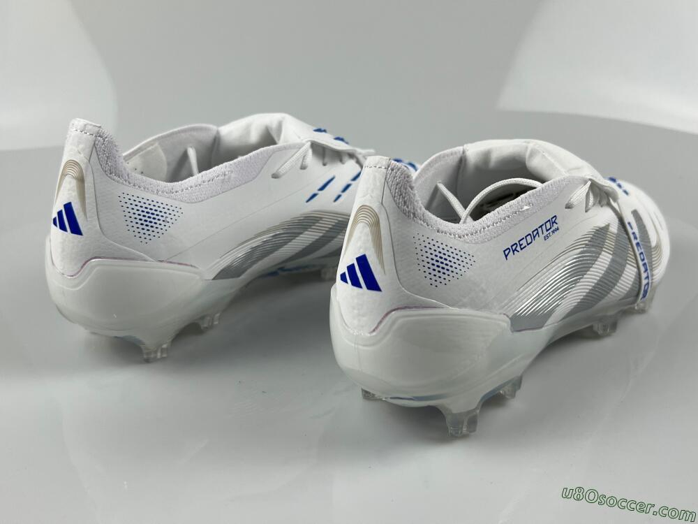 Adidas Predator Elite 25 Foldover Tongue FG Firm Ground Soccer Cleats - White/Blue/Silver