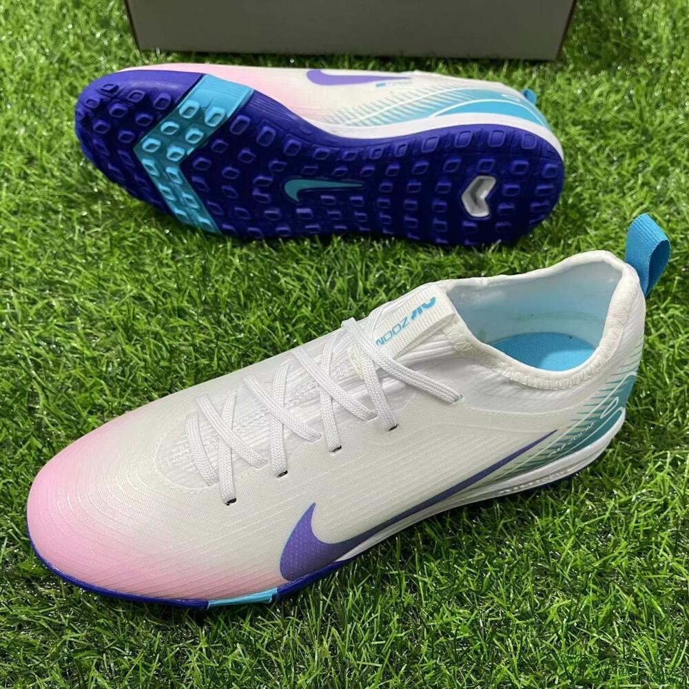 Nike Air Zoom Mercurial Vapor 16 Pro TF Artificial Turf Soccer Shoes - White/Purple/Pink/Jade
