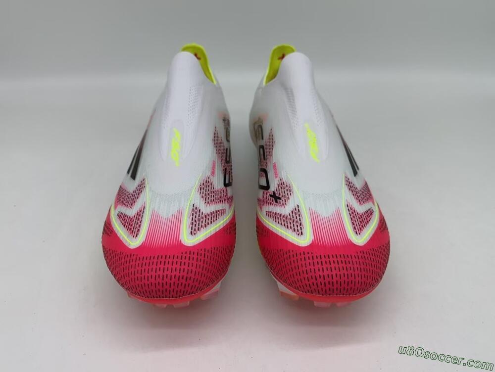 Adidas F50+ Elite Lightstrike Pro Laceless FG Firm Ground Soccer Cleats - White/Red/Yellow