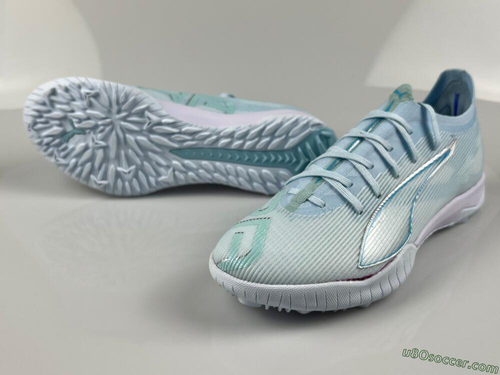 Puma Ultra Ultimate TF Artificial Turf Soccer Cleats - Jade/Silver/Blue