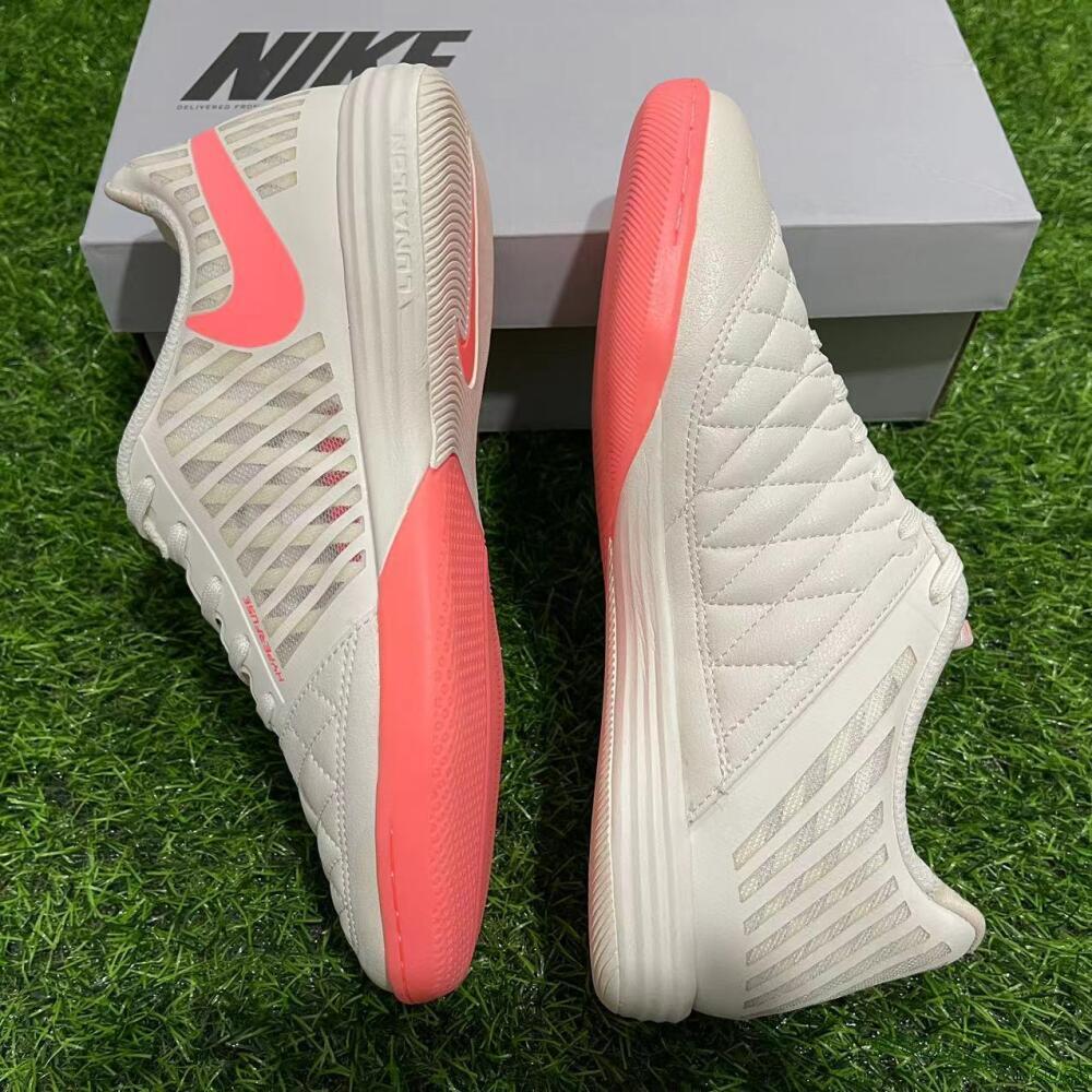 Nike Lunar Gato 2 IC Indoor & Futsal Soccer Shoes - Beige/Pink