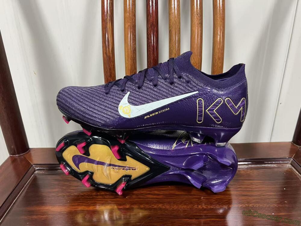 Nike Air Zoom Mercurial Vapor 16 Elite FG Firm Ground Soccer Cleats - Purple/White/Gold