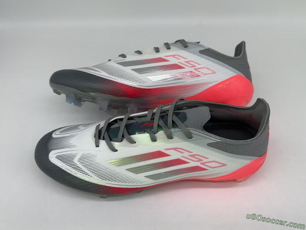 Adidas F50 Elite FG Firm Ground Soccer Cleats - White/Silver/Red/Black