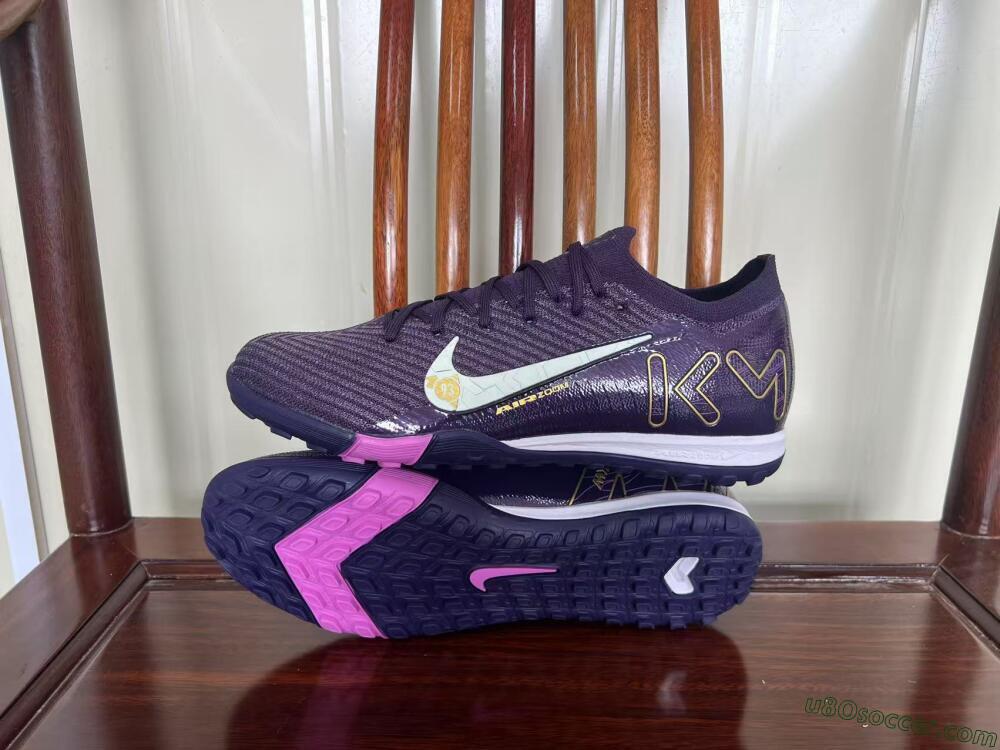 Nike Air Zoom Mercurial Vapor 16 Elite TF Artificial Turf Soccer Shoes - Purple/White/Yellow