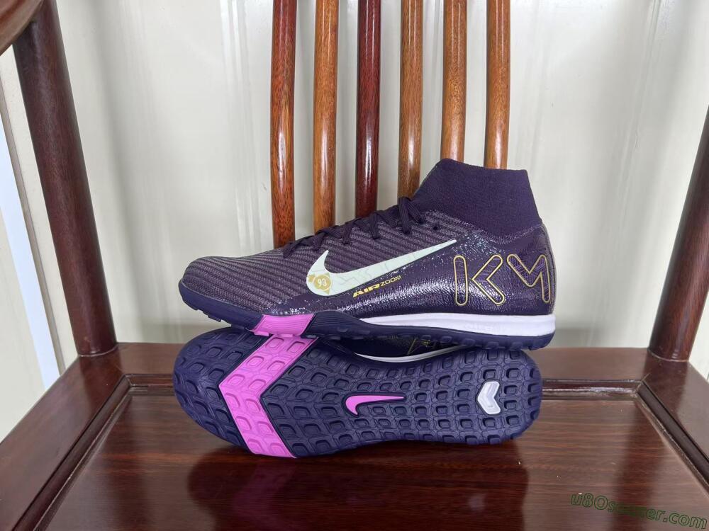 Nike Air Zoom Mercurial Superfly 10 Elite TF Artificial Turf Soccer Shoes - Purple/White/Gold