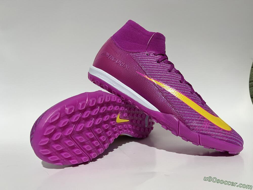 Nike Air Zoom Mercurial Superfly 10 Elite TF Artificial Turf Soccer Shoes - Purple/Yellow/White