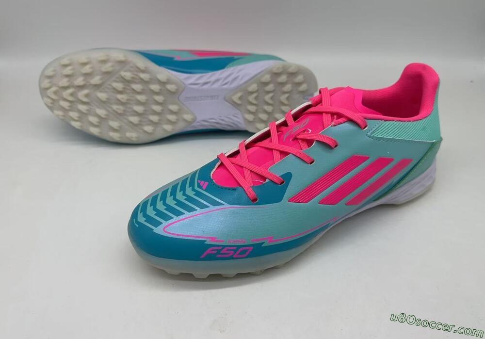Adidas F50 Pro TF Artificial Turf Soccer Shoes - Jade/Pink/White