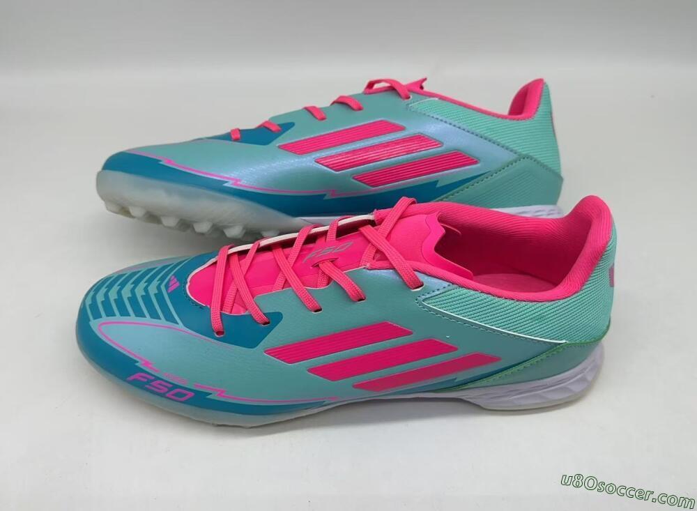 Adidas F50 Pro TF Artificial Turf Soccer Shoes - Jade/Pink/White