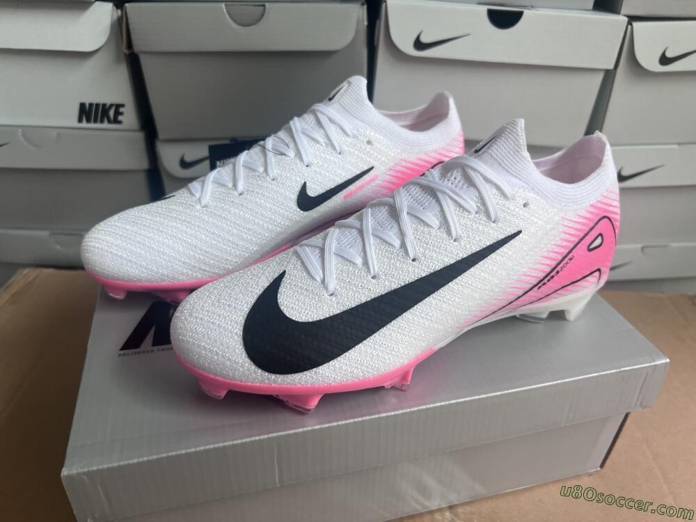 Nike Air Zoom Mercurial Vapor 16 Elite FG Firm Ground Soccer Cleats - White/Black/Pink