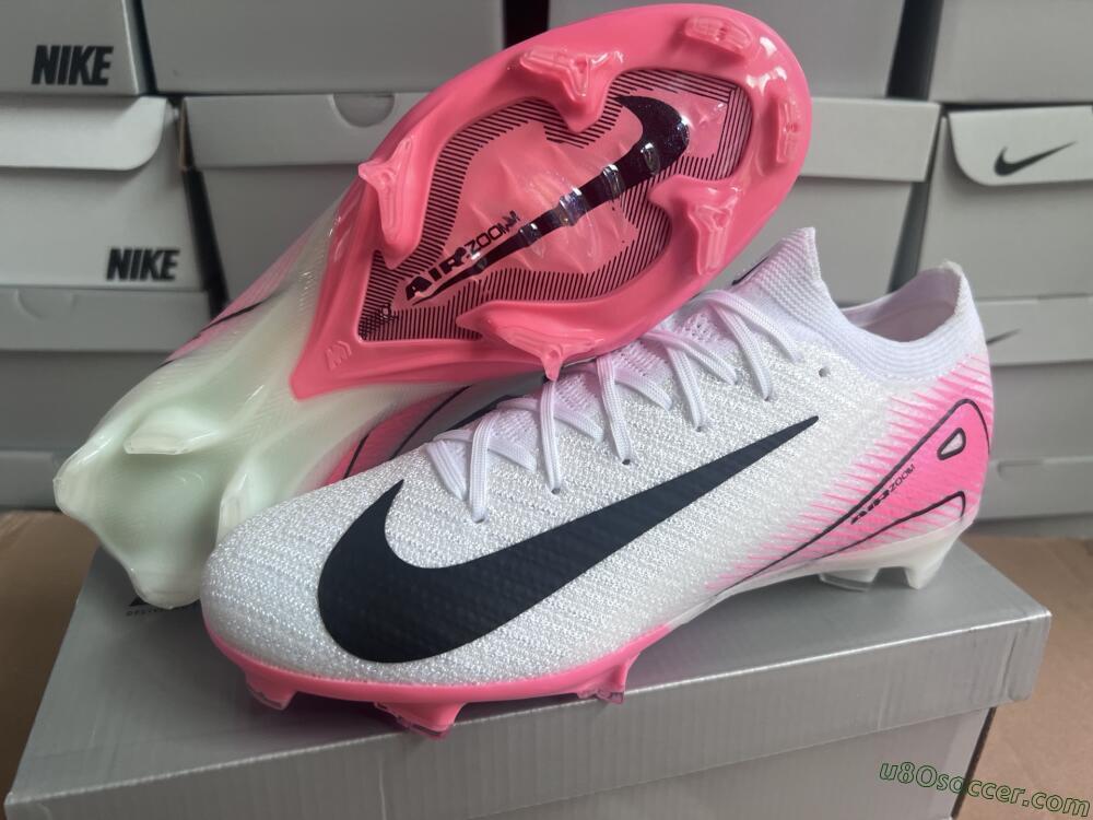 Nike Air Zoom Mercurial Vapor 16 Elite FG Firm Ground Soccer Cleats - White/Black/Pink