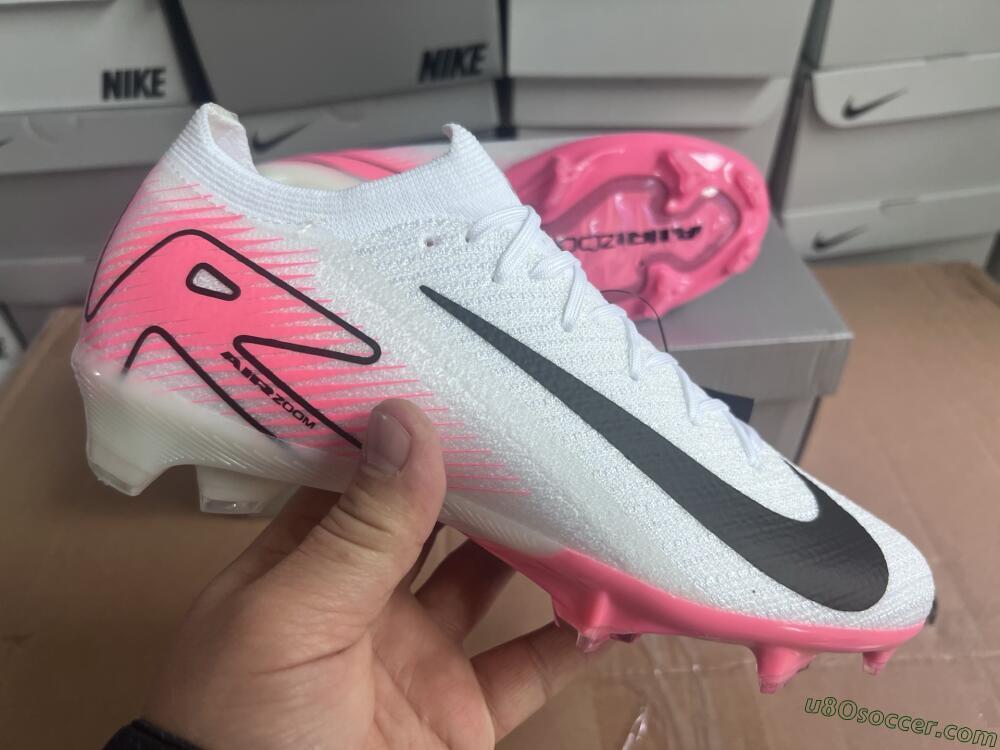Nike Air Zoom Mercurial Vapor 16 Elite FG Firm Ground Soccer Cleats - White/Black/Pink
