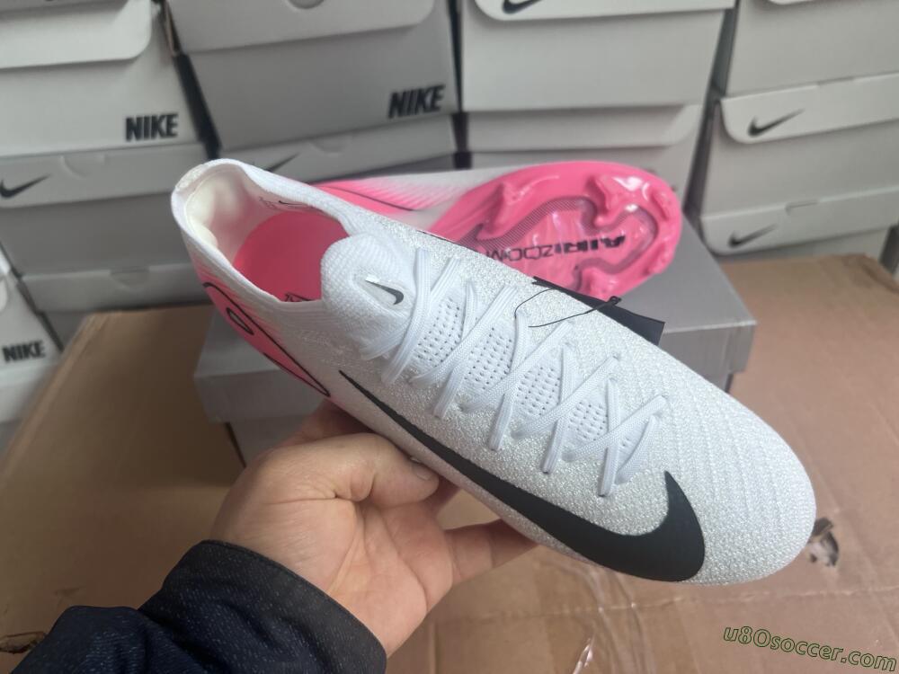 Nike Air Zoom Mercurial Vapor 16 Elite FG Firm Ground Soccer Cleats - White/Black/Pink