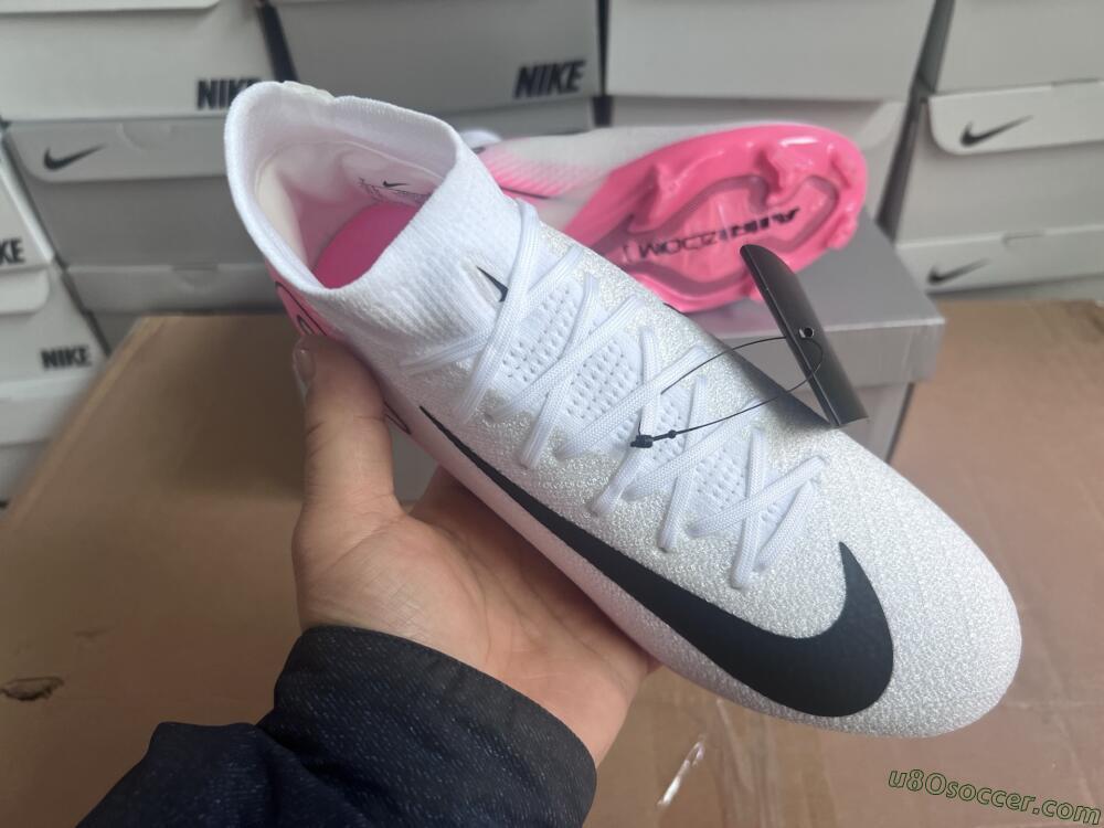 Nike Air Zoom Mercurial Superfly 10 Elite FG Firm Ground Soccer Cleats - White/Black/Pink