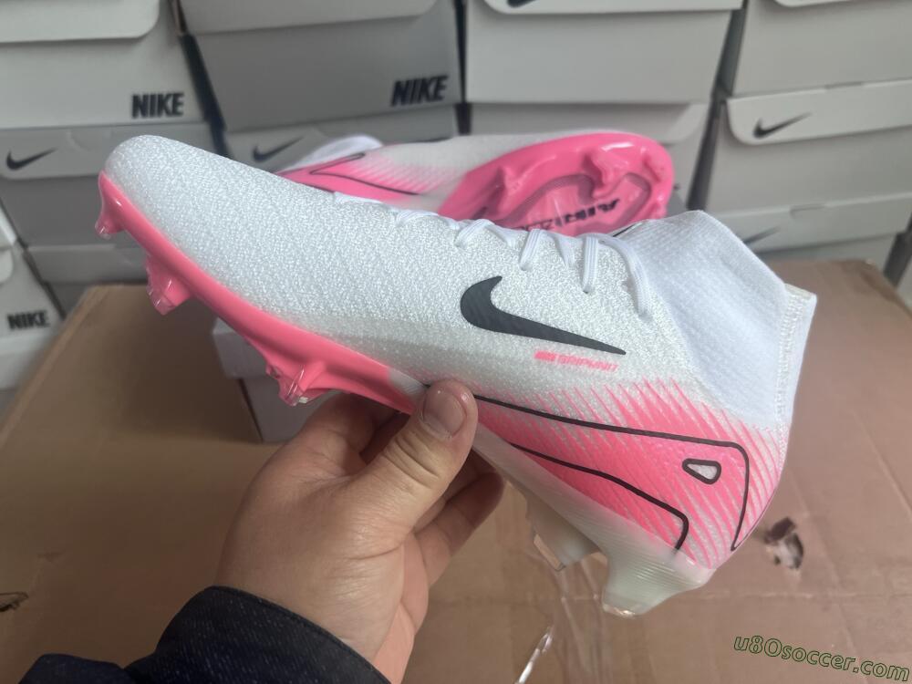Nike Air Zoom Mercurial Superfly 10 Elite FG Firm Ground Soccer Cleats - White/Black/Pink