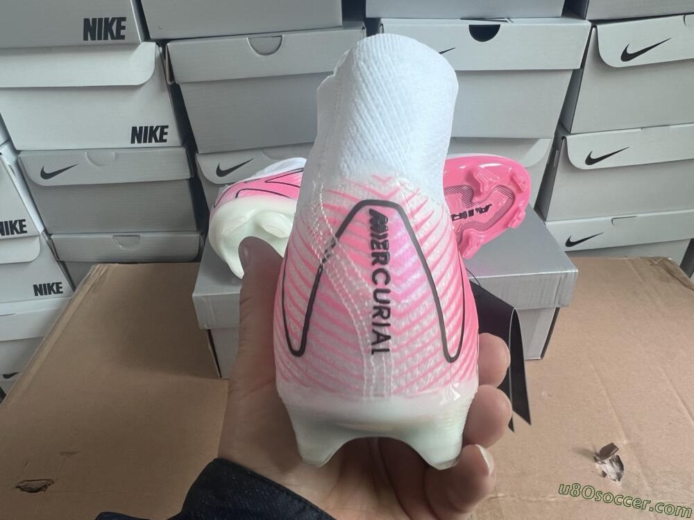 Nike Air Zoom Mercurial Superfly 10 Elite FG Firm Ground Soccer Cleats - White/Black/Pink