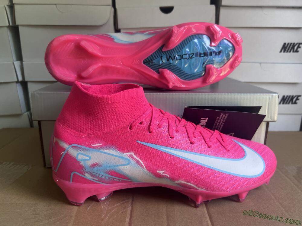 Nike Air Zoom Mercurial Superfly 10 Elite FG Firm Ground Soccer Cleats - Red/Silver/Blue