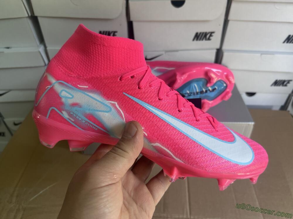 Nike Air Zoom Mercurial Superfly 10 Elite FG Firm Ground Soccer Cleats - Red/Silver/Blue