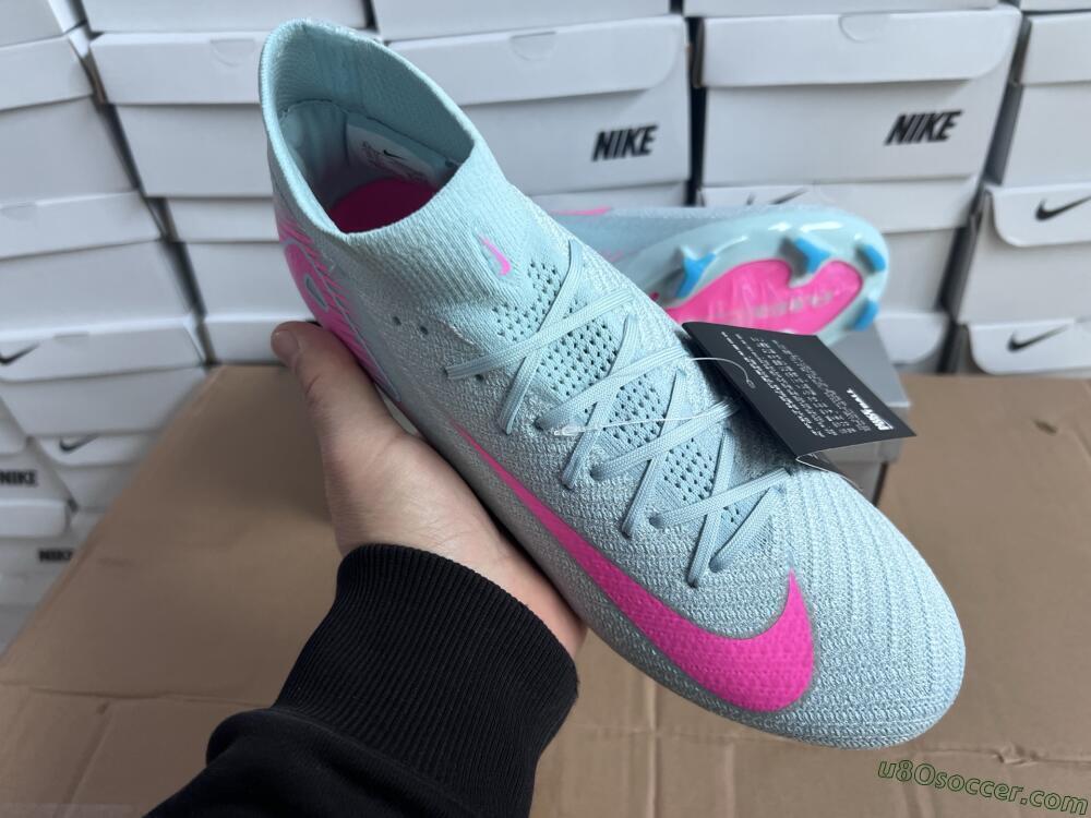 Nike Air Zoom Mercurial Superfly 10 Elite FG Firm Ground Soccer Cleats - Jade/Pink/Silver