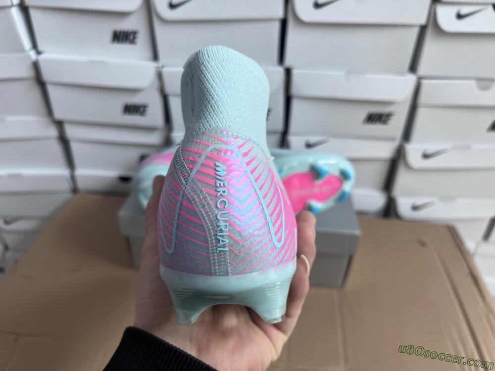 Nike Air Zoom Mercurial Superfly 10 Elite FG Firm Ground Soccer Cleats - Jade/Pink/Silver