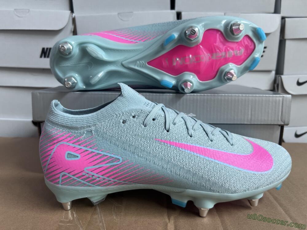 Nike Air Zoom Mercurial Vapor 16 Elite SG Soft Ground Soccer Cleats - Jade/Pink