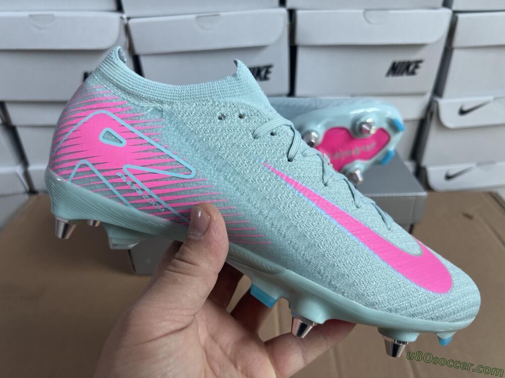Nike Air Zoom Mercurial Vapor 16 Elite SG Soft Ground Soccer Cleats - Jade/Pink