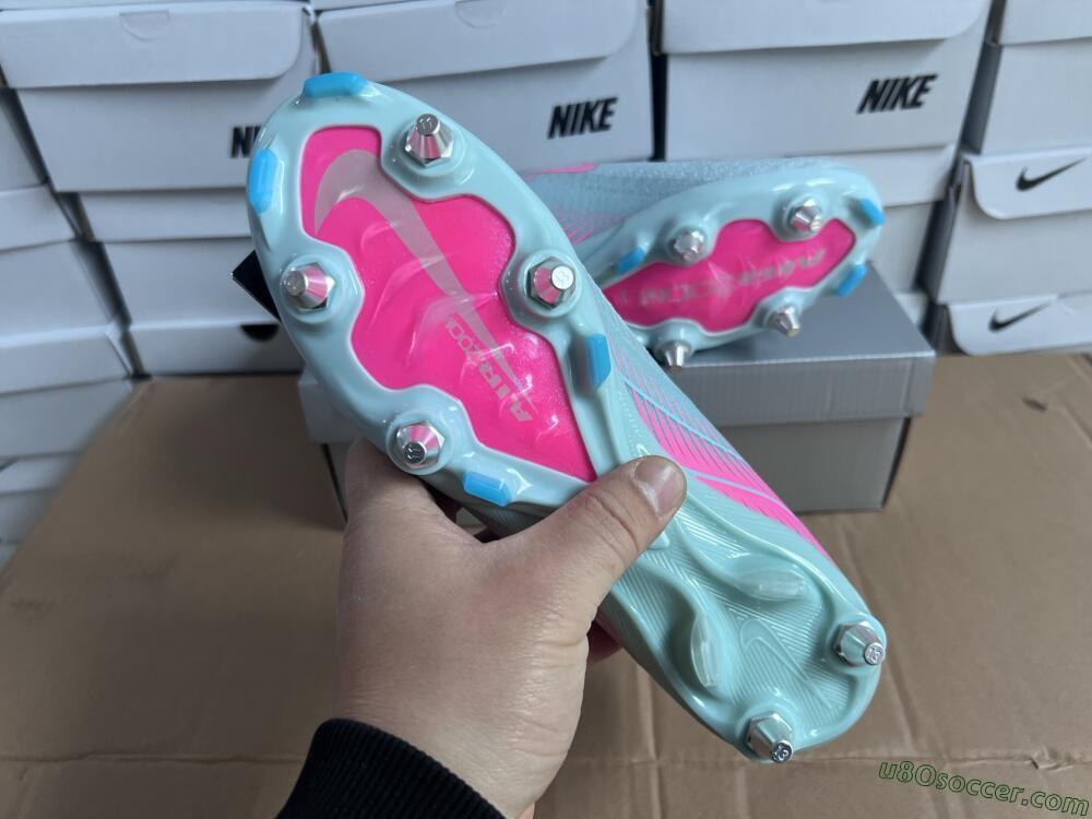 Nike Air Zoom Mercurial Vapor 16 Elite SG Soft Ground Soccer Cleats - Jade/Pink
