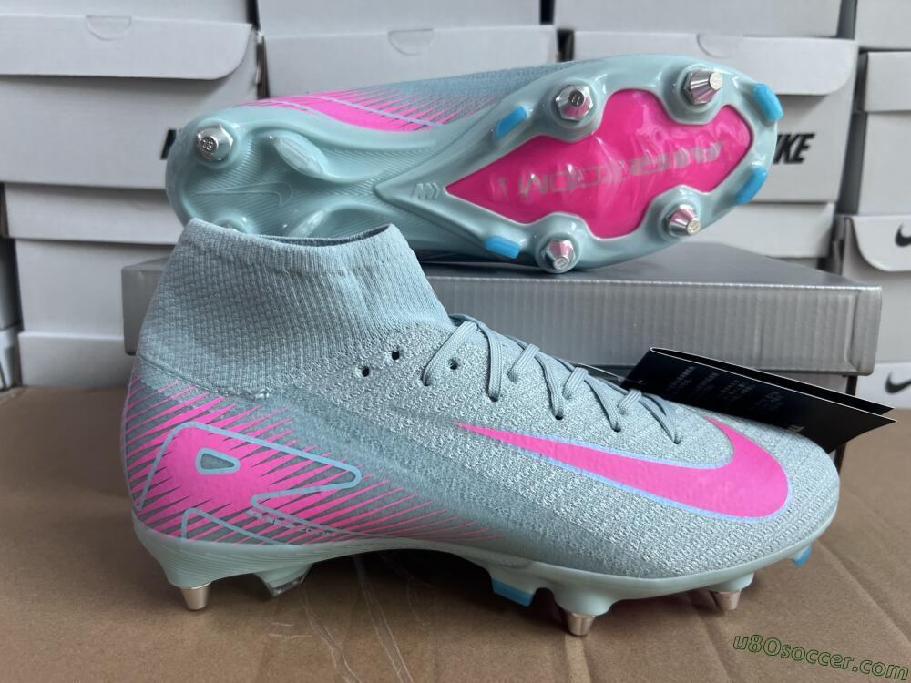 Nike Air Zoom Mercurial Superfly 10 Elite SG Soft Ground Soccer Cleats - Jade/Pink