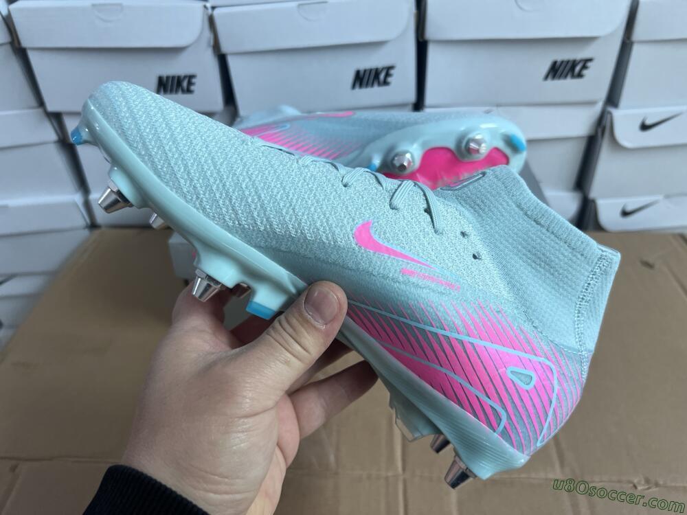 Nike Air Zoom Mercurial Superfly 10 Elite SG Soft Ground Soccer Cleats - Jade/Pink