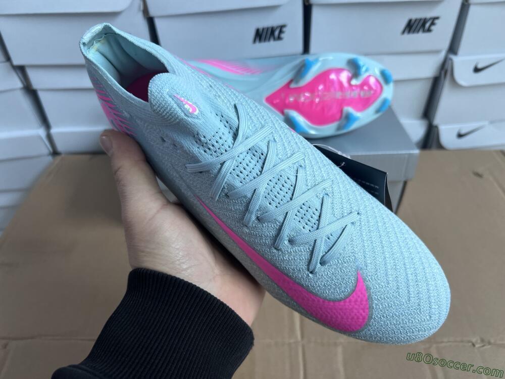 Nike Air Zoom Mercurial Vapor 16 Elite FG Firm Ground Soccer Cleats - Jade/Pink/Silver