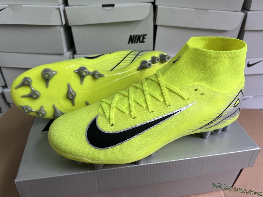 Nike Air Zoom Mercurial Superfly 10 Academy AG Artificial Grass Soccer Cleats - Yellow/Black/Silver