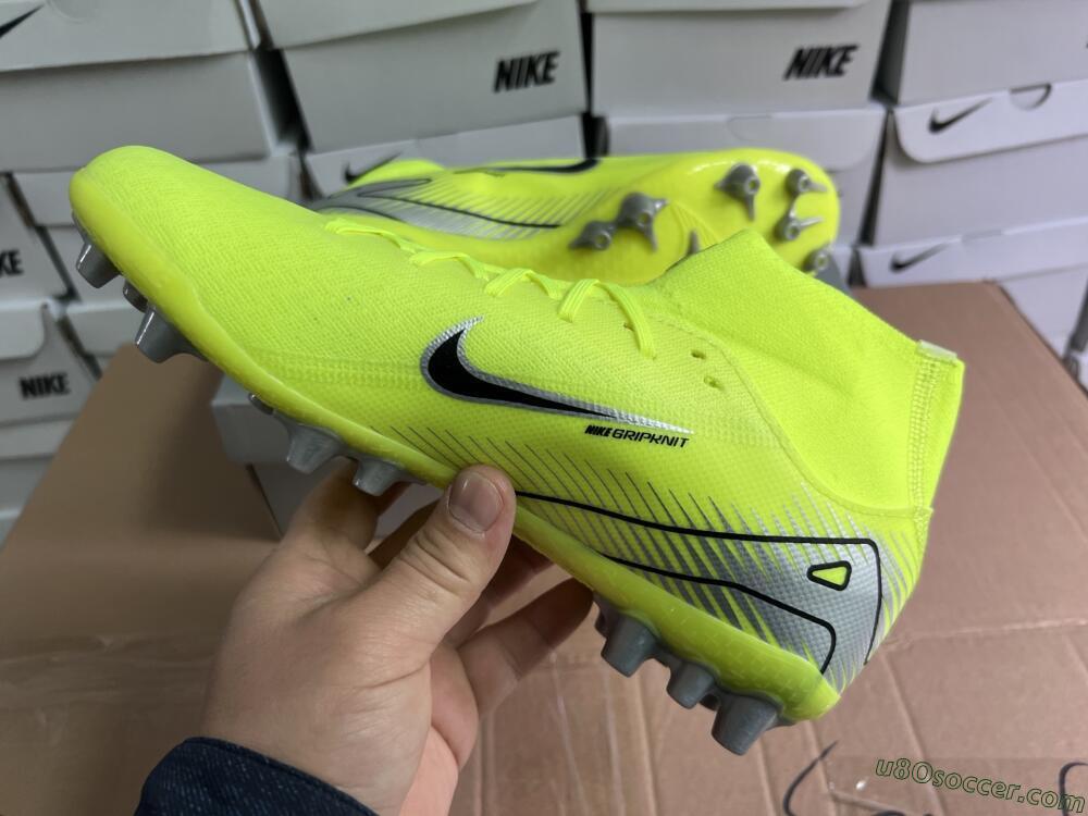 Nike Air Zoom Mercurial Superfly 10 Academy AG Artificial Grass Soccer Cleats - Yellow/Black/Silver