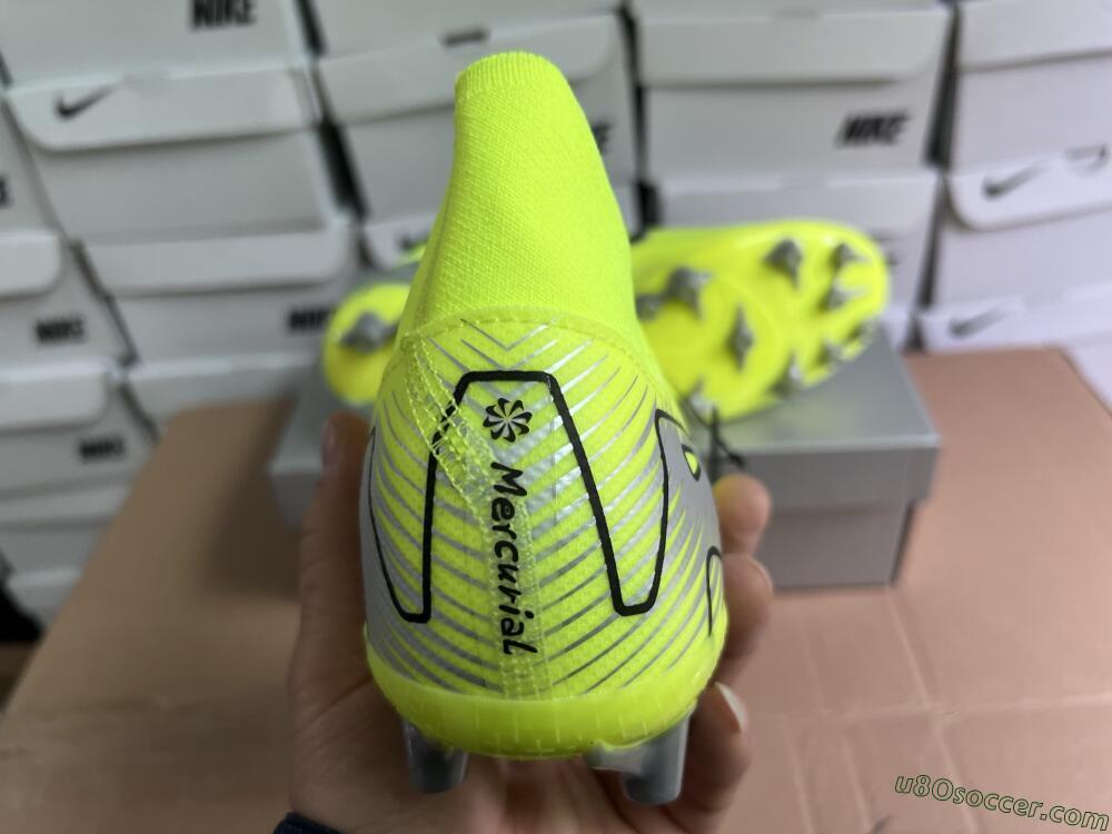 Nike Air Zoom Mercurial Superfly 10 Academy AG Artificial Grass Soccer Cleats - Yellow/Black/Silver