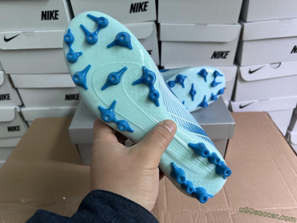 Nike Air Zoom Mercurial Superfly 10 Academy AG Artificial Grass Soccer Cleats - Jade/Blue/White