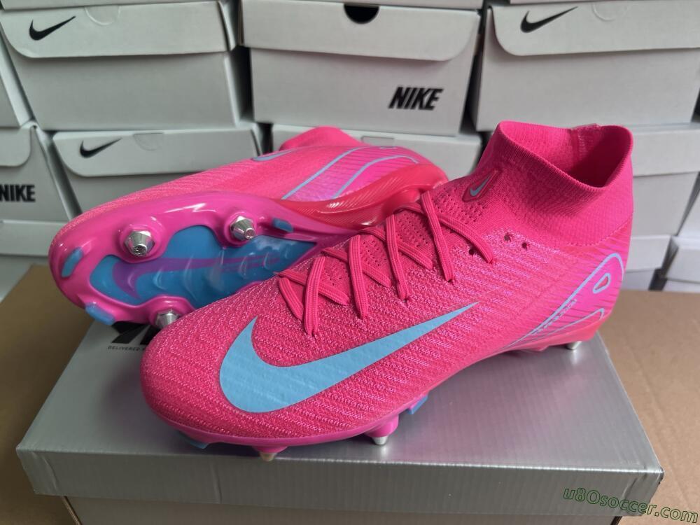 Nike Air Zoom Mercurial Superfly 10 Elite SG Soft Ground Soccer Cleats - Pink/Jade