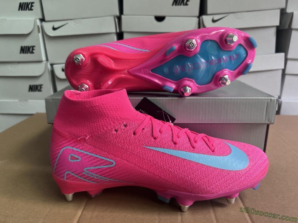 Nike Air Zoom Mercurial Superfly 10 Elite SG Soft Ground Soccer Cleats - Pink/Jade