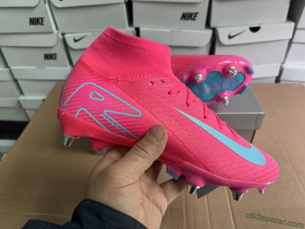 Nike Air Zoom Mercurial Superfly 10 Elite SG Soft Ground Soccer Cleats - Pink/Jade