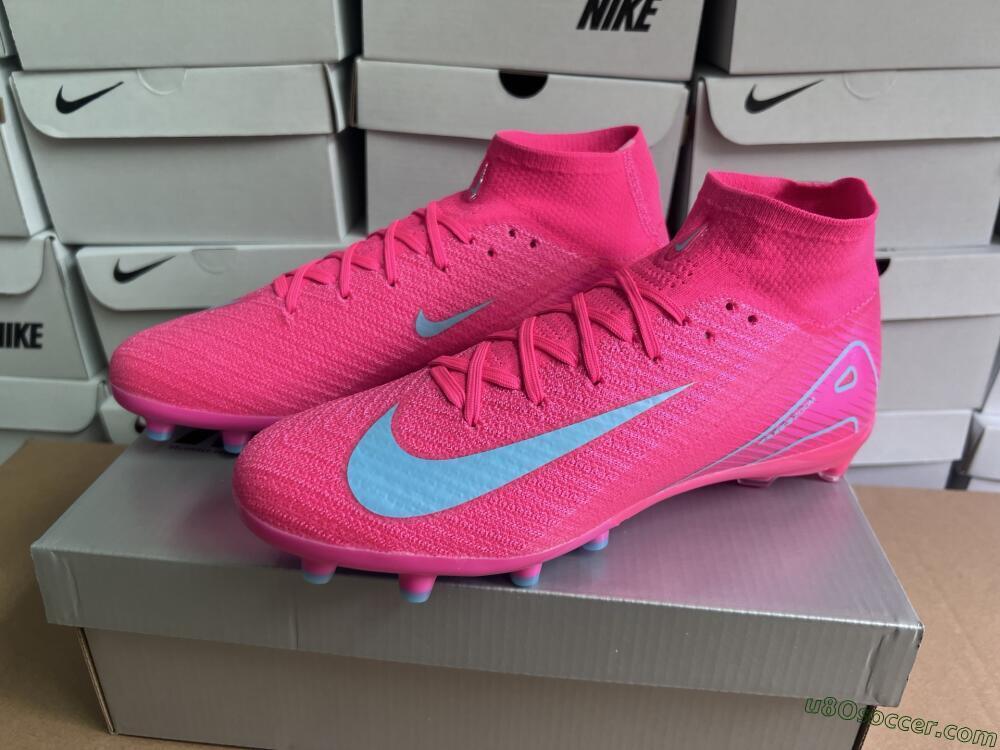Nike Air Zoom Mercurial Superfly 10 Elite AG Artificial Grass Soccer Cleats - Pink/Jade