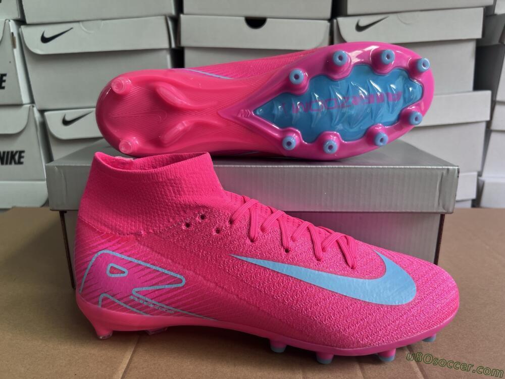 Nike Air Zoom Mercurial Superfly 10 Elite AG Artificial Grass Soccer Cleats - Pink/Jade
