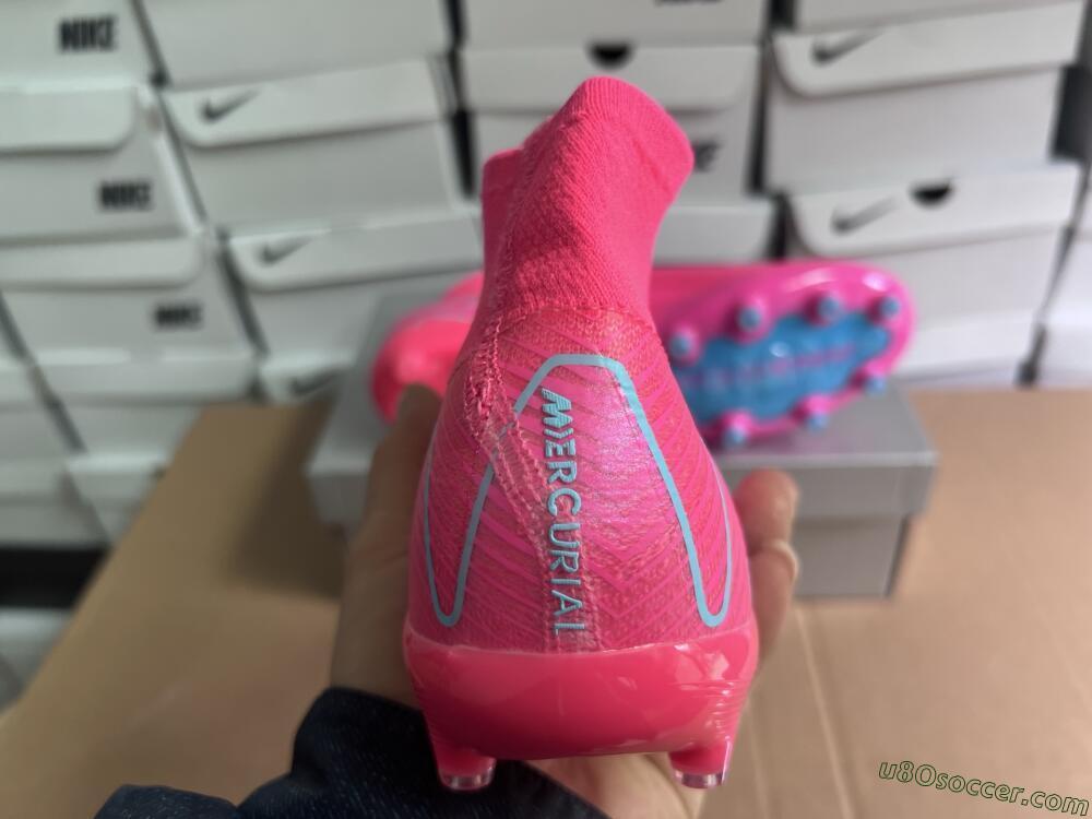 Nike Air Zoom Mercurial Superfly 10 Elite AG Artificial Grass Soccer Cleats - Pink/Jade